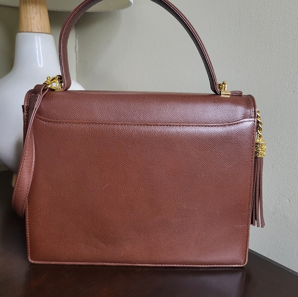 Valentino Garavani Vintage Brown Leather Satchel Bag, Kelly Style - Picture 12 of 16